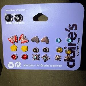 Claire's Silver and Gold Stud Earring Set